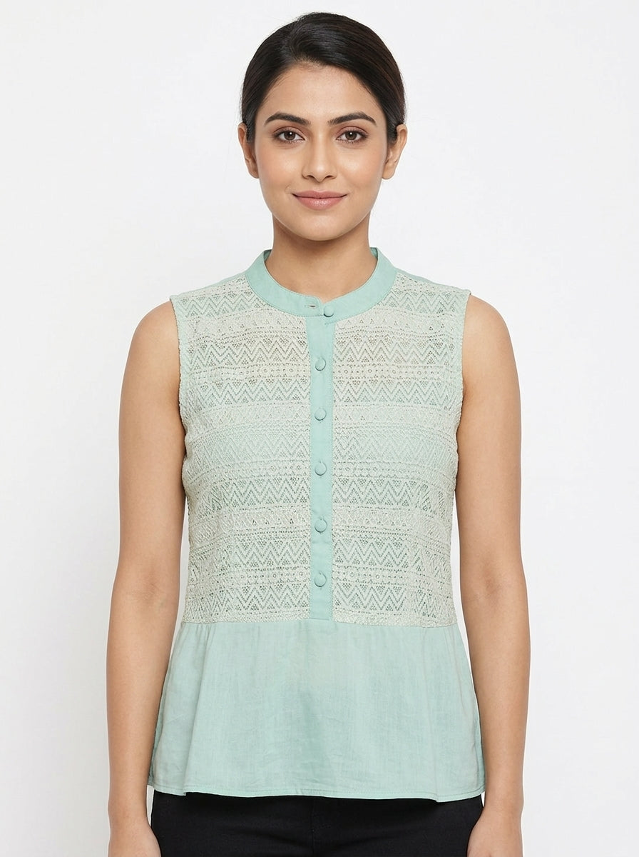RARE Mint Green Short Sleeve Top - Size M