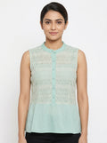 RARE Mint Green Short Sleeve Top - Size M