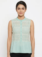 RARE Mint Green Short Sleeve Top - Size M