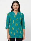 Max Kurti Casual Teal Viscose