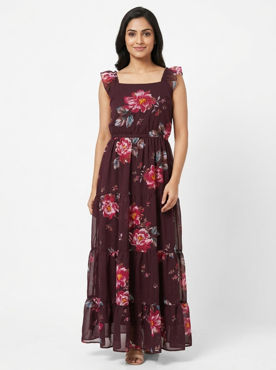 Dressberry Dress Casual Plum Polyester