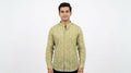 The Button Club Men's XL Green Patterned Casual Shirt
