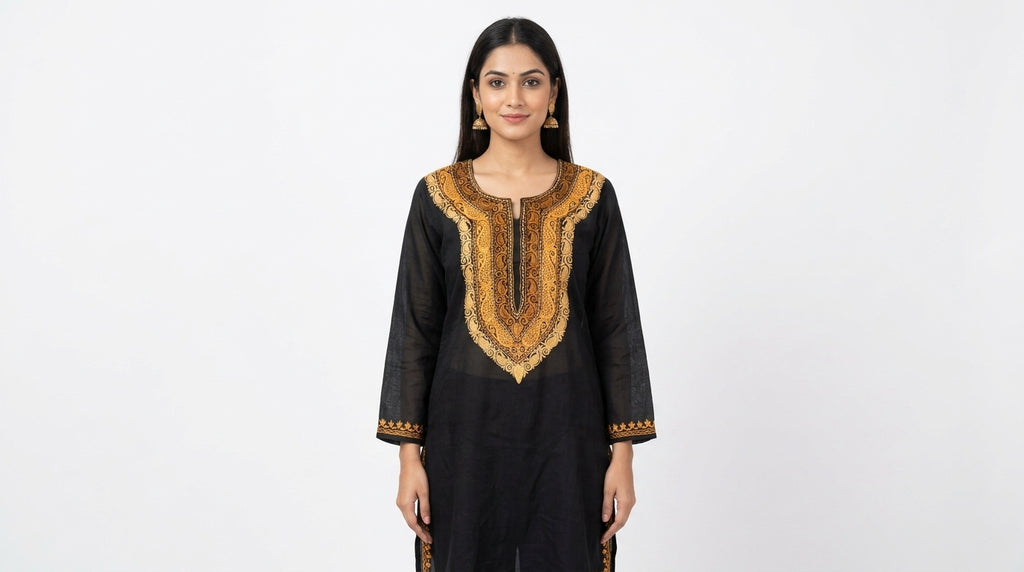 Black Embroidered Kurti