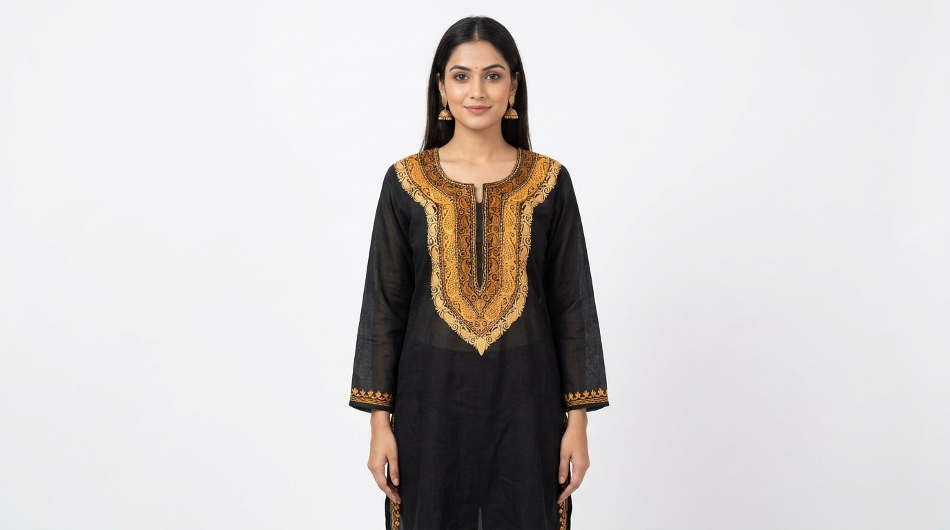 Black Embroidered Kurti