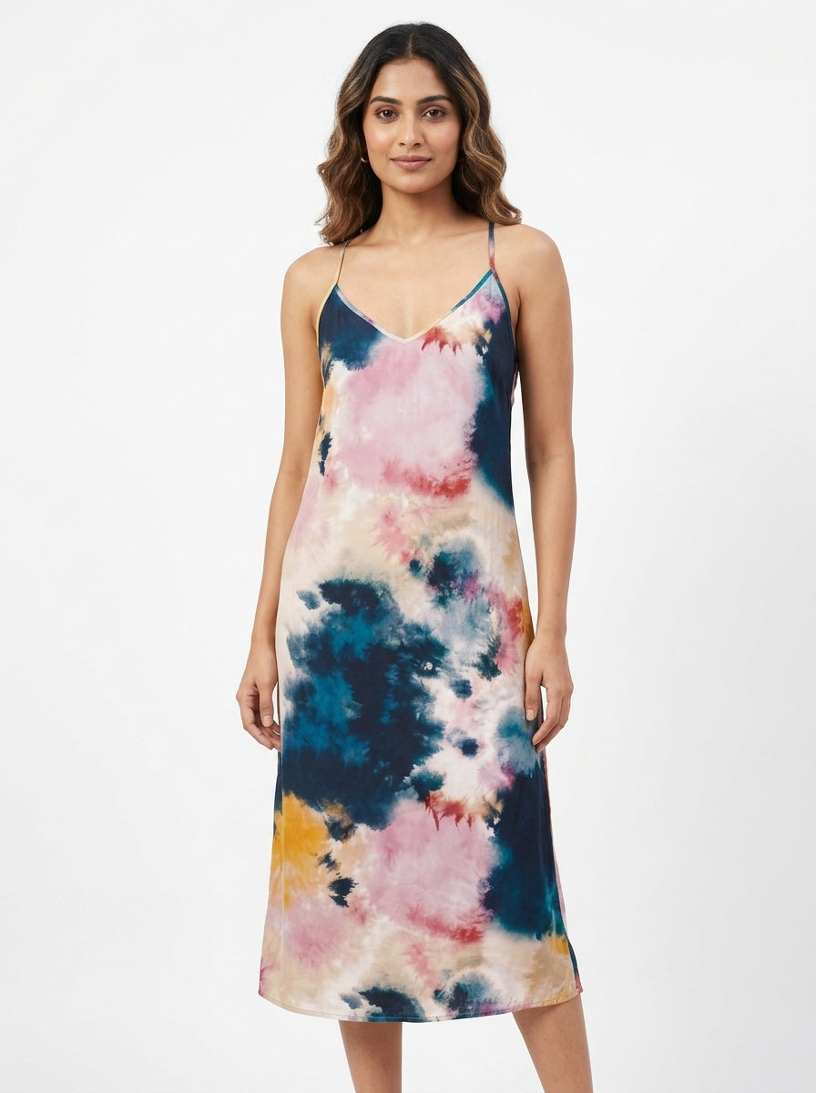 Dress Casual Pink Viscose