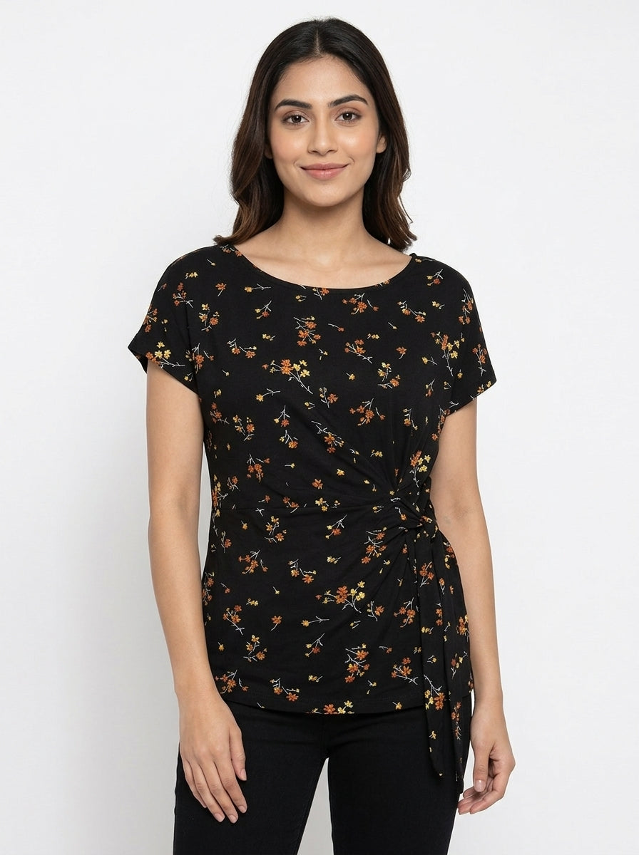 Denim Jeans & Casual Top Black Viscose