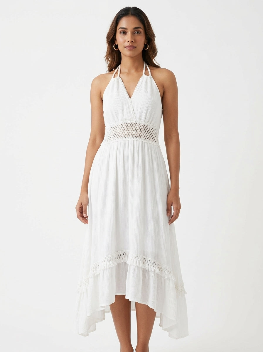 Dress Casual White Cotton