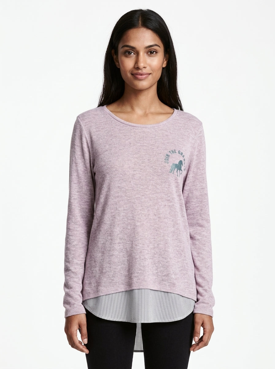 H&M Lavender Relaxed Fit Long Sleeve Top