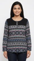 Top Casual Black Blended