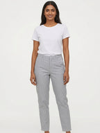 Grey Pinstripe Regular Fit Trousers