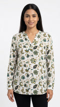 Cottonworld Top Casual White Cotton & Blended