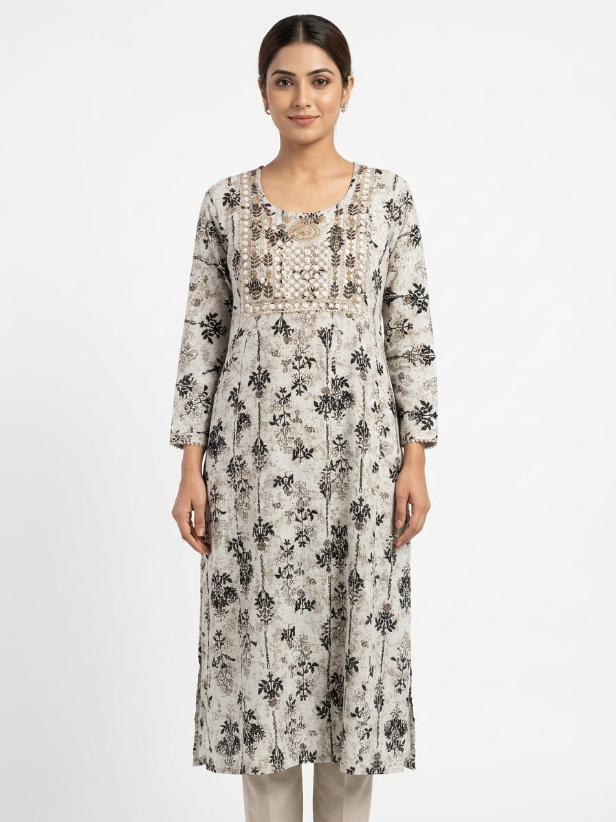 PRIMA L Abstract Floral Print Blouse