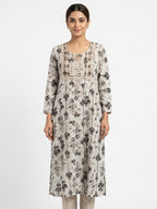PRIMA L Abstract Floral Print Blouse