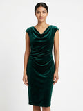 Jessica Howard Green Velvet Cowl Neck Dress
