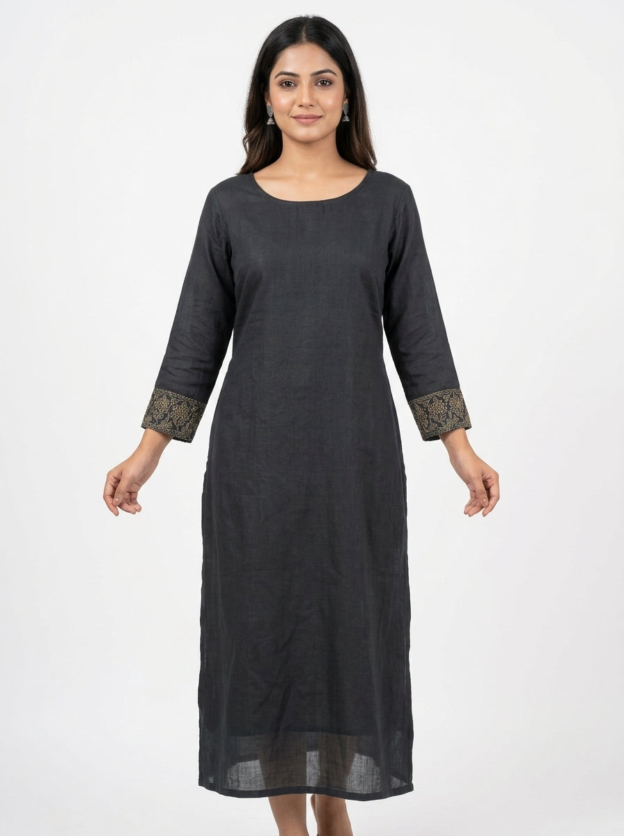 Kurti Casual Charcoal Viscose