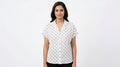 Annabelle White Blouse with Polka Dot and Floral Print