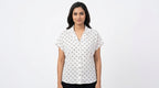 Annabelle White Blouse with Polka Dot and Floral Print