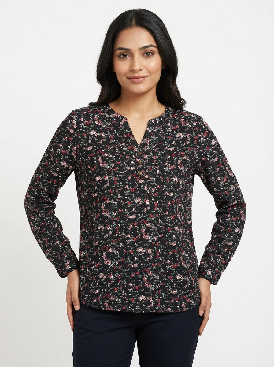 Fig Floral Print Blouse/Top - Size S