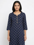 Kurti Casual Navy Viscose