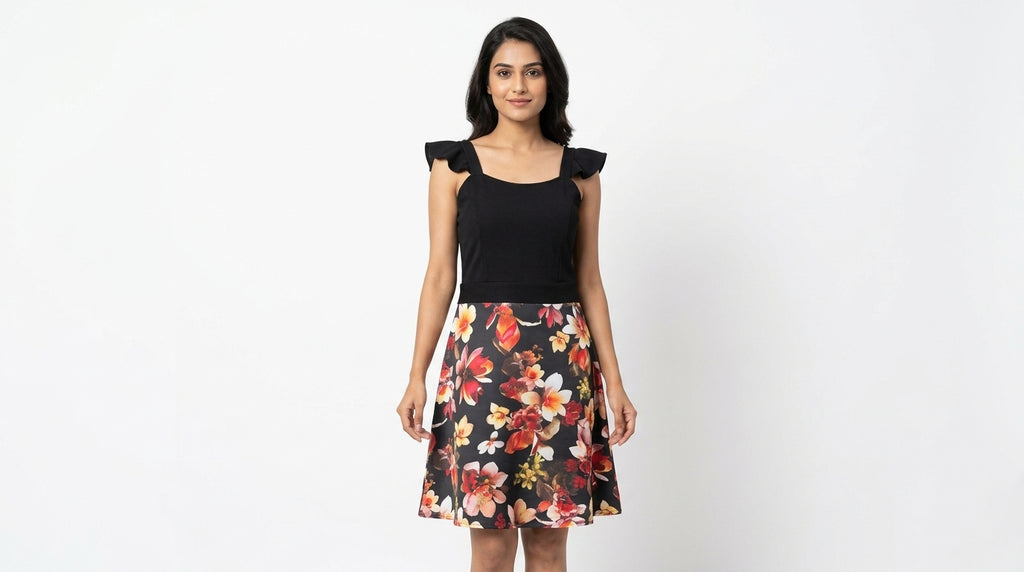 Dress Casual Black Polyester & Viscose