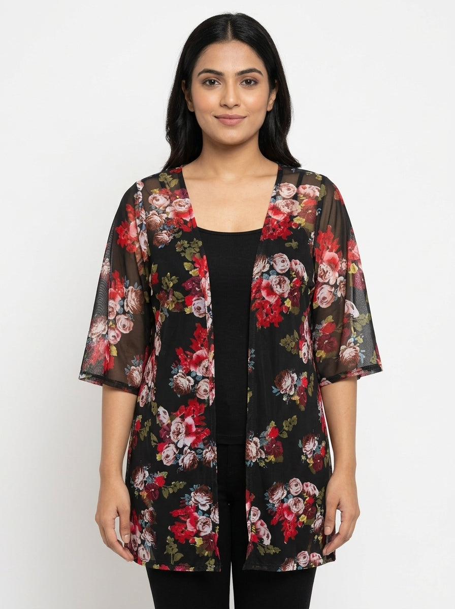 Sweater Casual Black Polyester