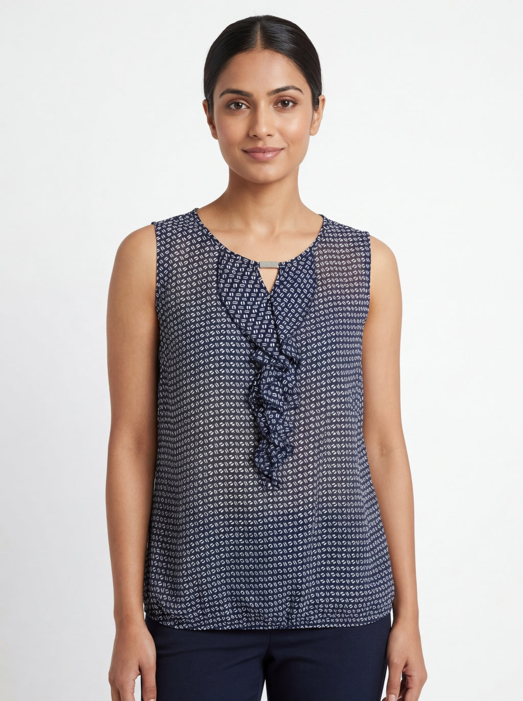 Austin Reed Top Casual Navy Polyester