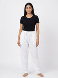 White Solid Elasticated Salwar
