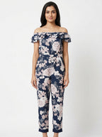 Women's Navy Blue Floral Printed Jumpsuit