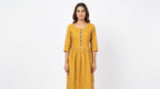 Yellow Printed Embellished Kurti
