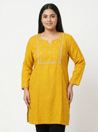 Avaasa XL Yellow Textured Top