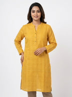 XXL Sheer Golden Yellow Textured Top