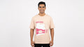 NOBERO Basic T-Shirt - Light Peach/Off-White, Size L