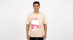 NOBERO Basic T-Shirt - Light Peach/Off-White, Size L