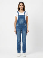 Casual Blue Denim Jumpsuit