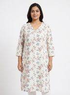 Fusion XL Floral Print Linen Blend Top/Dress
