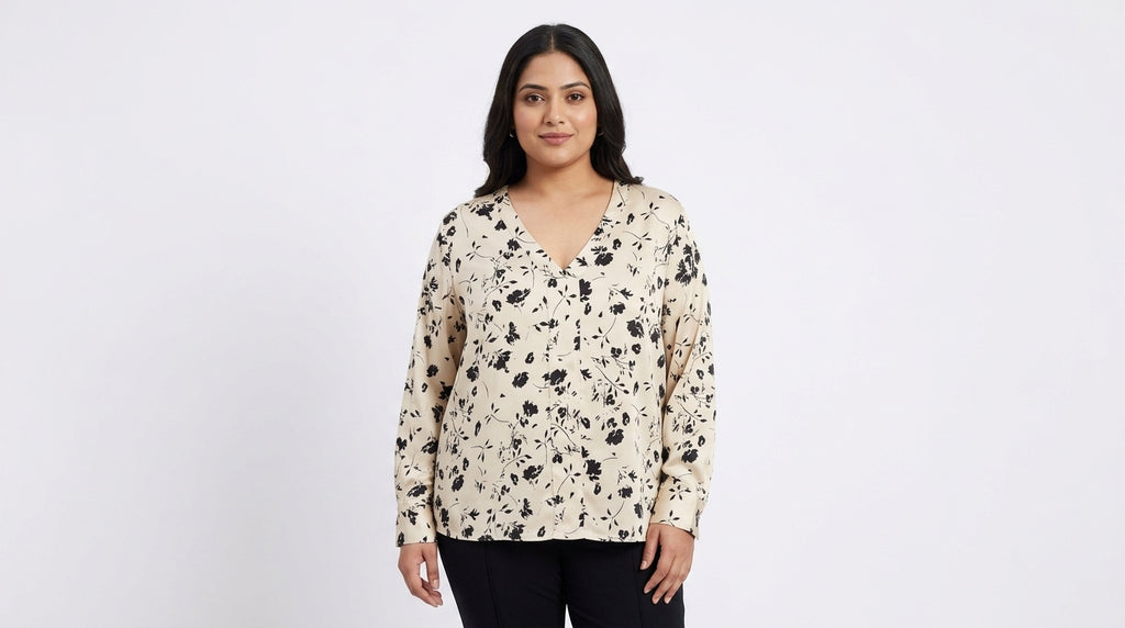 Reo Cream Floral Pattern Top/Dress