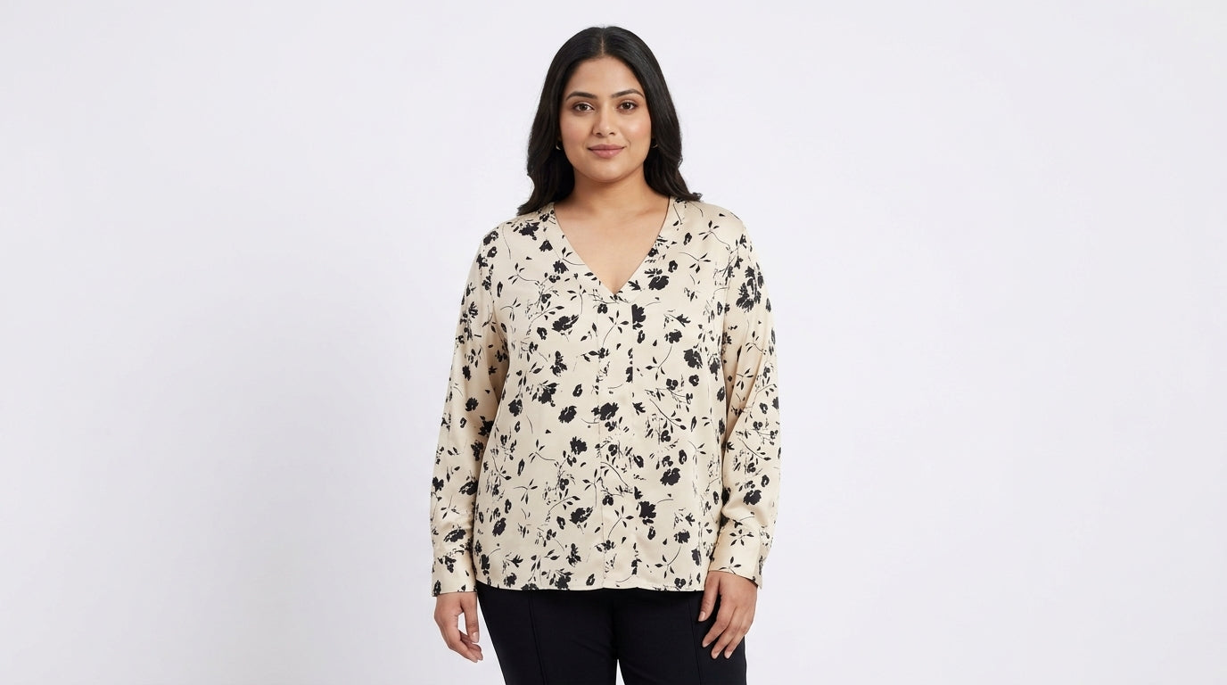 Reo Cream Floral Pattern Top/Dress