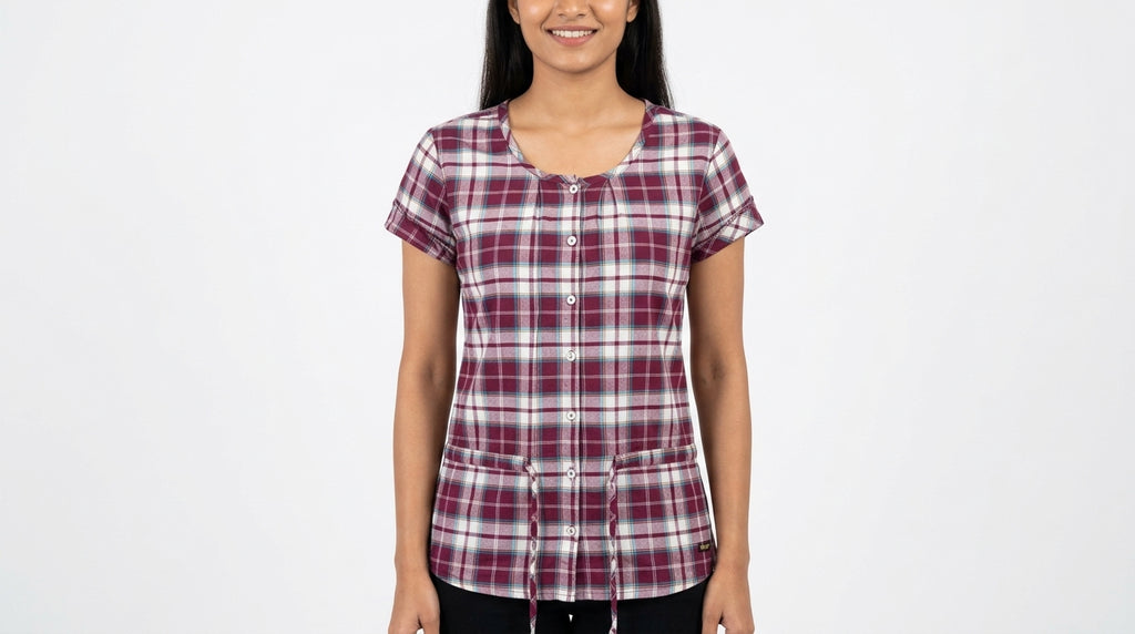 Lee Cooper Red Plaid Casual Button-Up Shirt - Size S