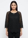 Solly Ribbed Dark Top - Size S