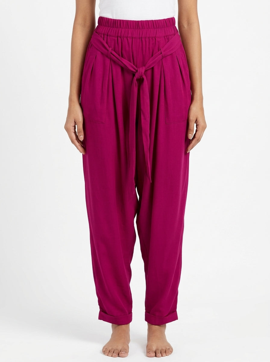 Sztori Magenta Gathered Top