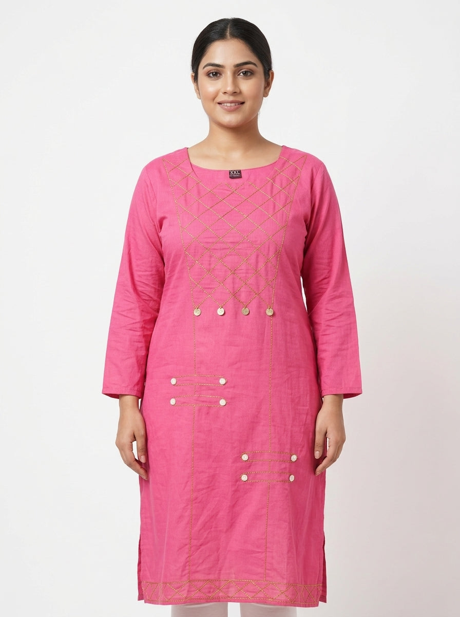 Pink Clothing Item with Gold Embroidery, Size XXL