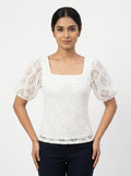Forever New Top Casual White Polyester