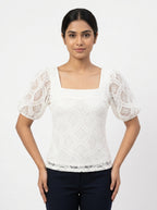 Forever New Top Casual White Polyester