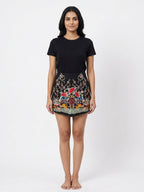 Skirt Vintage Black Blended