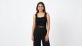 Black Lace Cropped Camisole Top