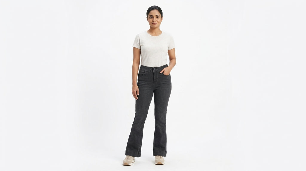 Women's Charcoal Regular Fit Denim Jeans