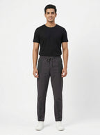 Charcoal Sporty Track Pants with Elastic Waist