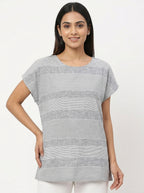 Striped Relaxed Fit Tunic Top