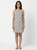 Bombay Paisley Dress Casual White Cotton