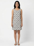 Bombay Paisley Dress Casual White Cotton